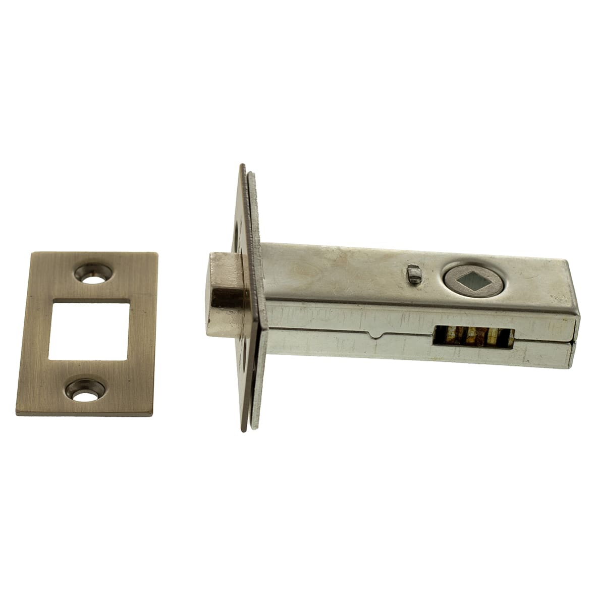 5mm Tubular Bathroom Deadbolt - 63mm Case - 45mm Backset - Square - Antique Brass - view 2