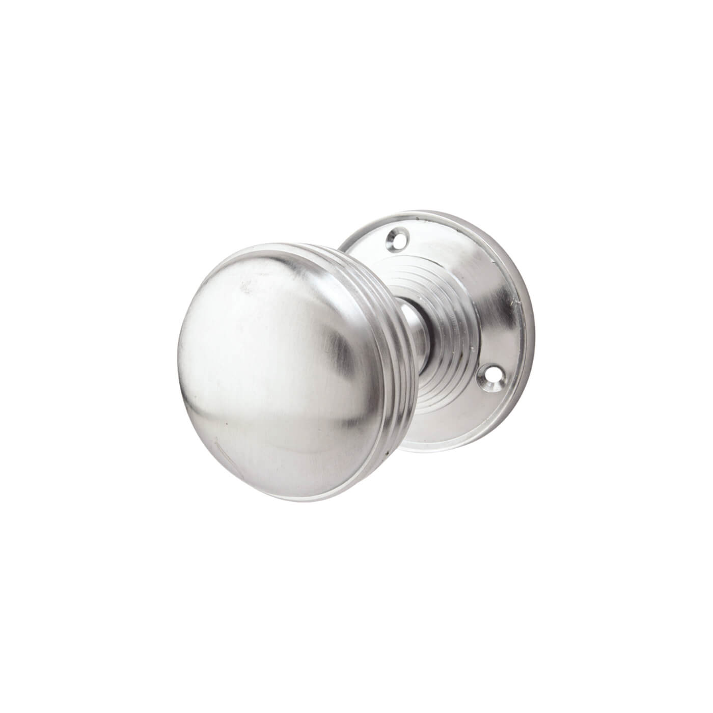 Satin Chrome Ringed Mortice Door Knob - 65mm Rose Diameter - view 2