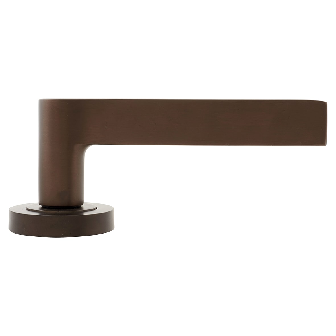 Dark Bronze Fire Rated Door Handles on Round Rose - Geo Range - view 4