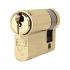 10 Pin 42mm Euro Single Cylinder - 32 + 10mm - Polished Brass - Master Keyed - view 2