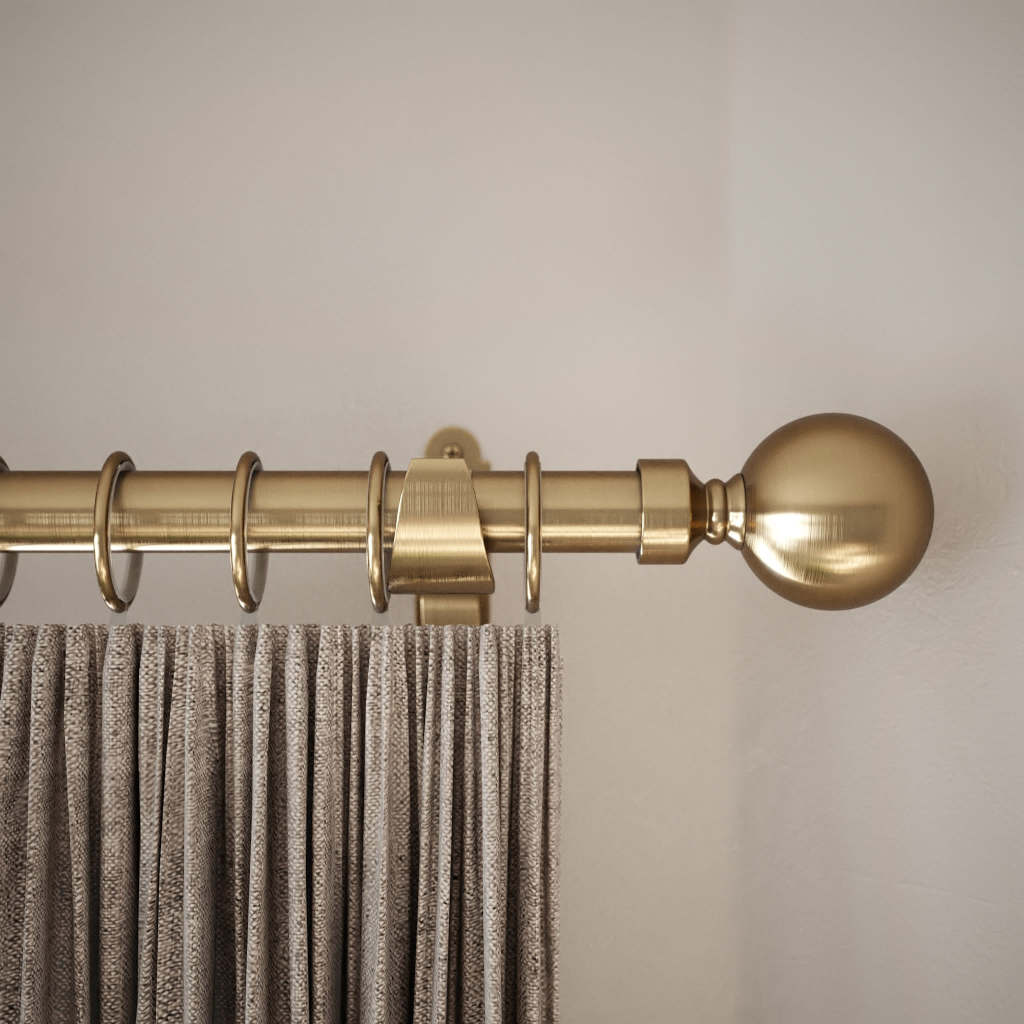25mm Curtain Pole / Wardrobe Hanging Rail - 1219mm Length - Antique Brass - view 2