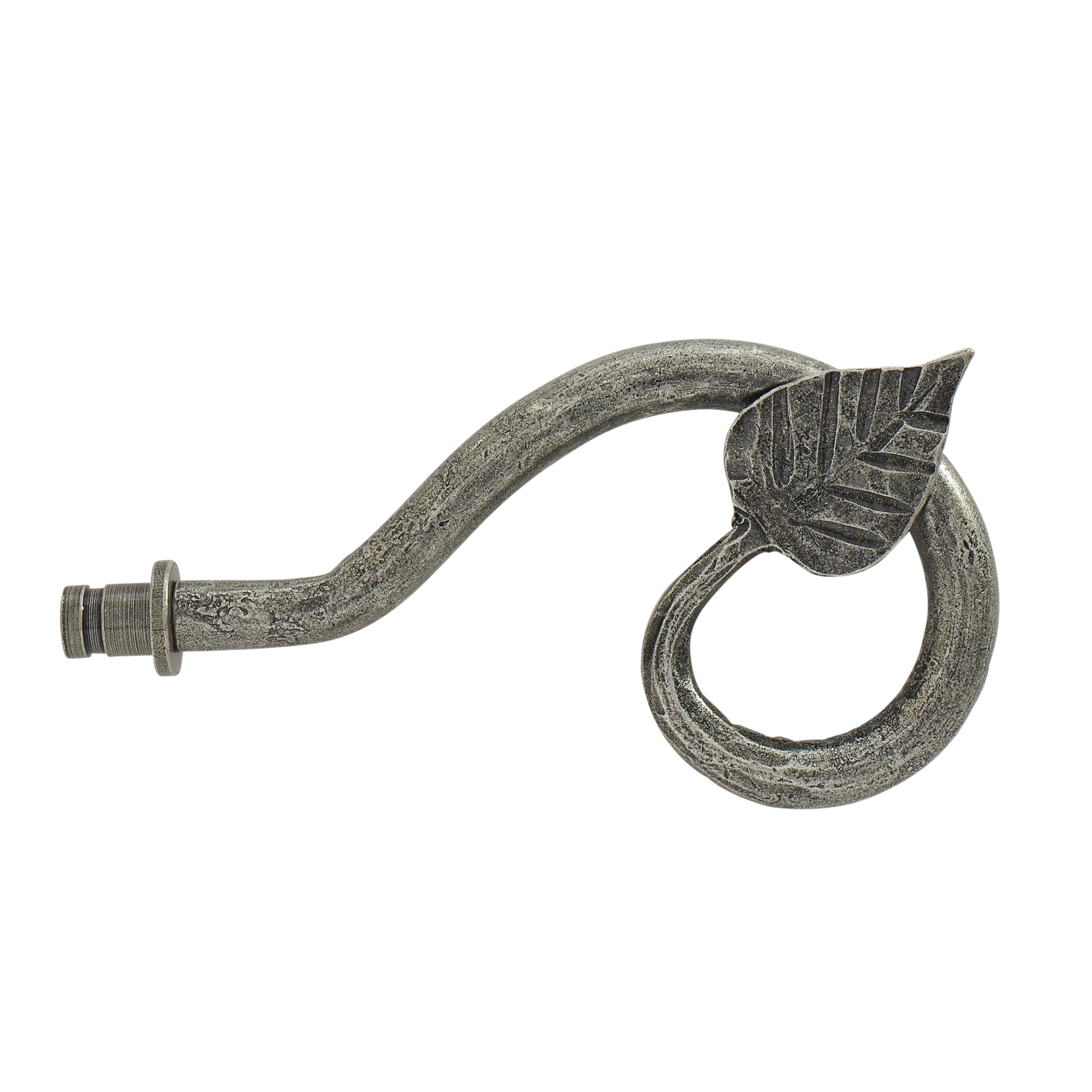 Leaf Curtain Finials - Pewter - view 2