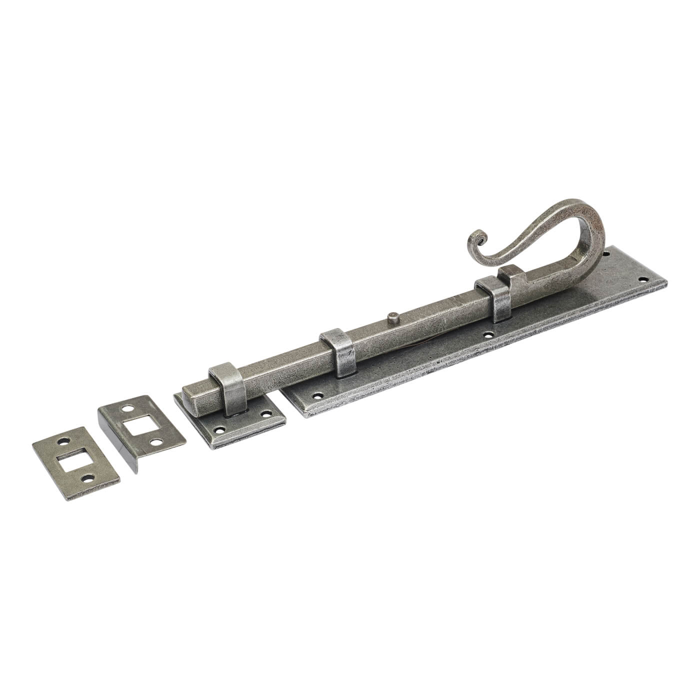 Pewter Straight Barrel Bolt - Shepherds Crook Range - 206 x 46mm - view 3