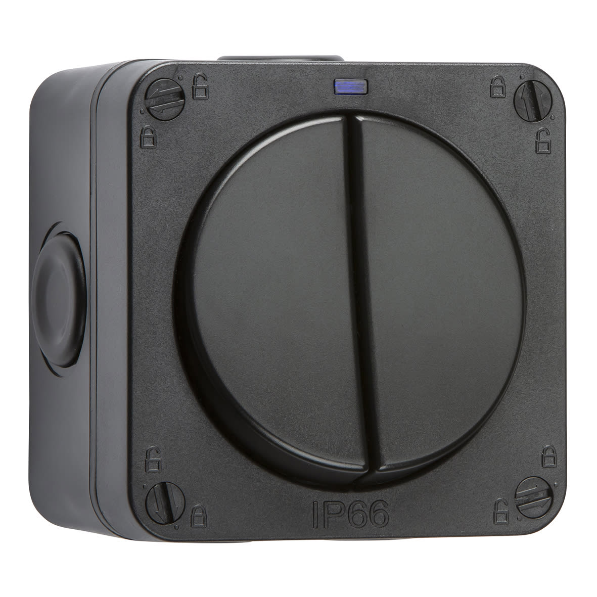 20AX 2 Gang 2 Way Outdoor Weatherproof Switch with LED - Black - view 5
