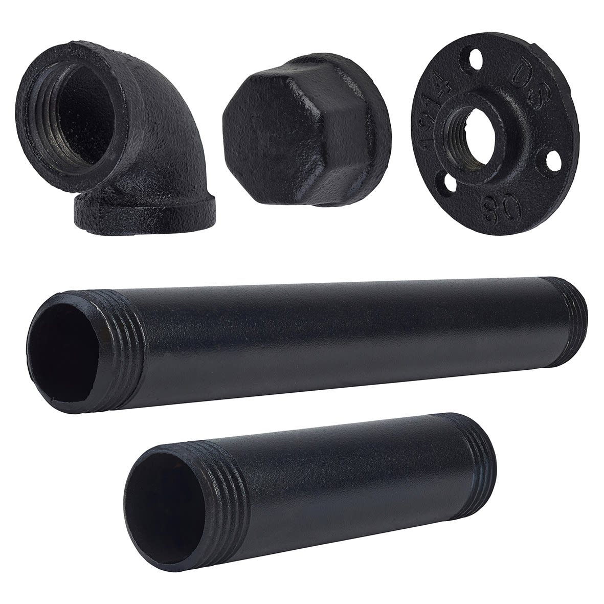 3/4" Pipe Round Toilet Roll Holder Kit - Black - view 3