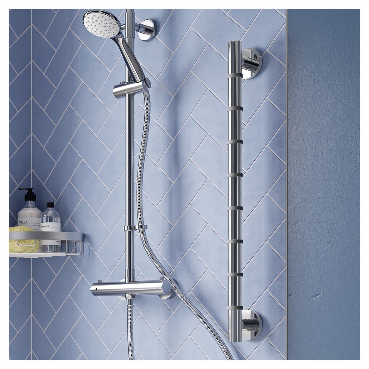 32mm Grab 'n' Grip Non Slip Grab Rail - 680mm Length - Polished Chrome - view 4