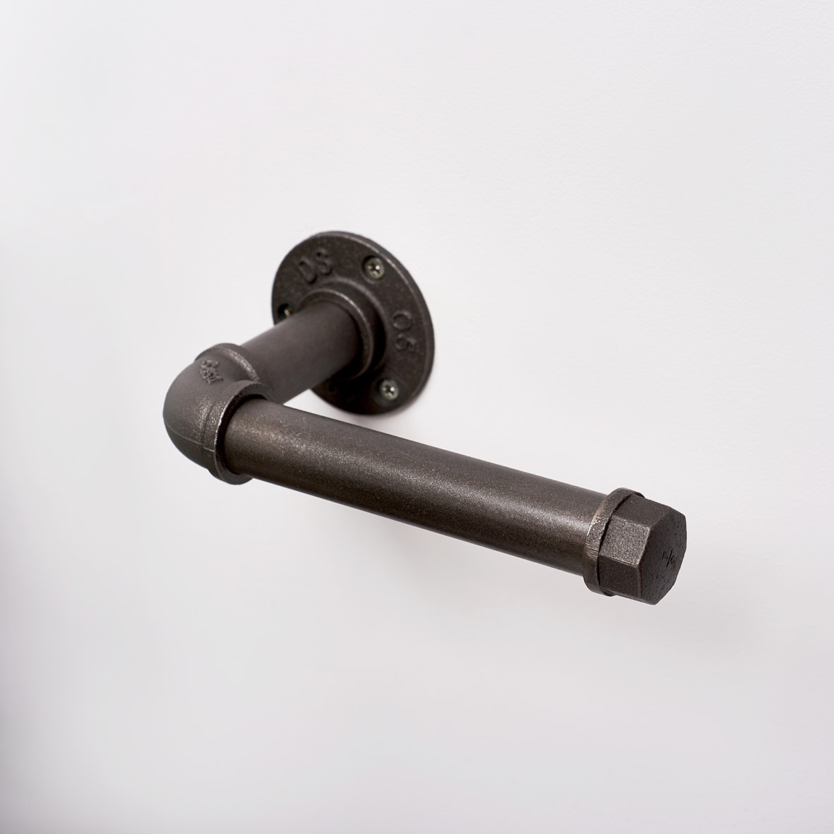 1/2" Pipe Round Toilet Roll Holder Kit - Grey - view 2