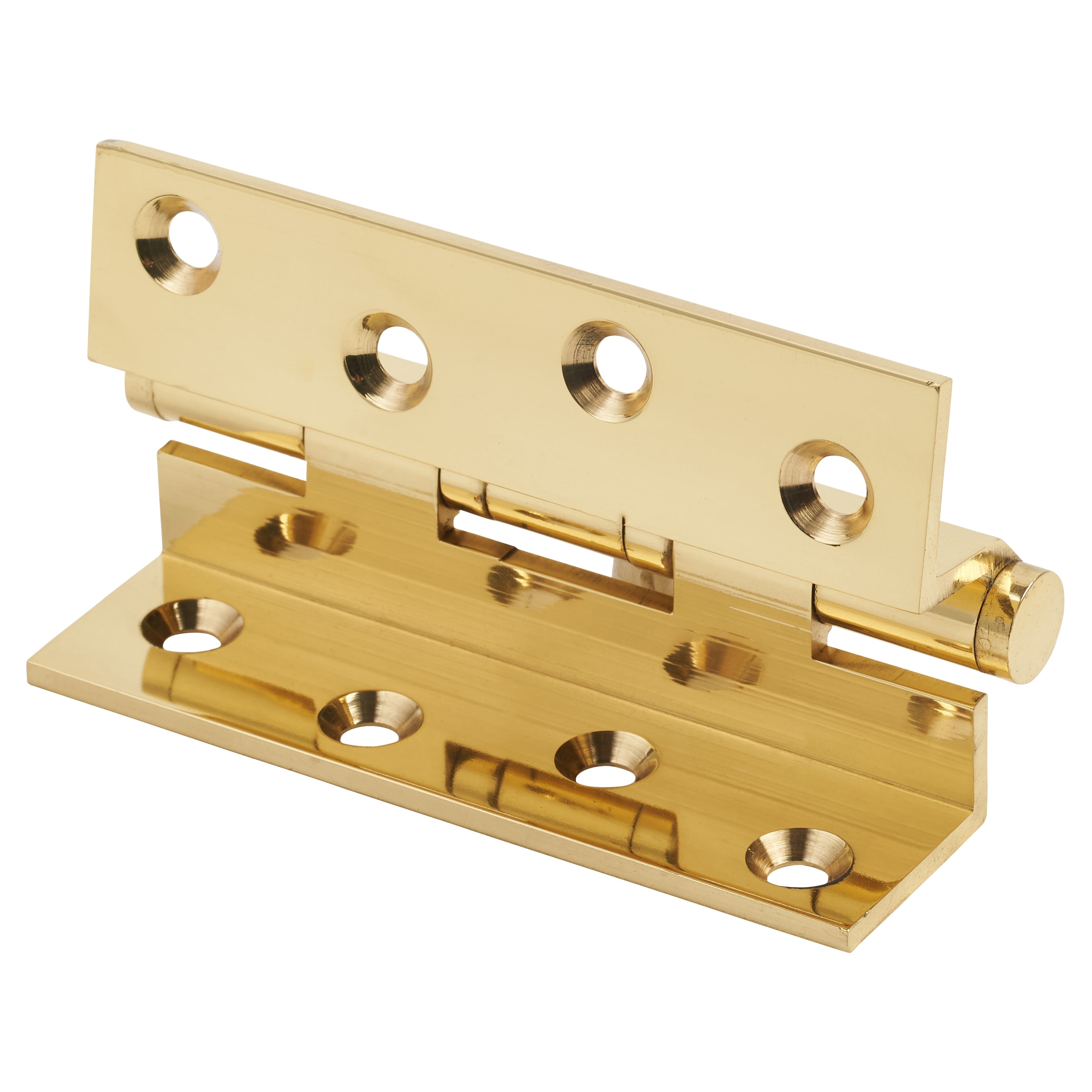 Cranked Ball Bearing Storm Proof Casement Window/Door Hinge - 100 x 3mm - Polished Brass - Pair - view 3