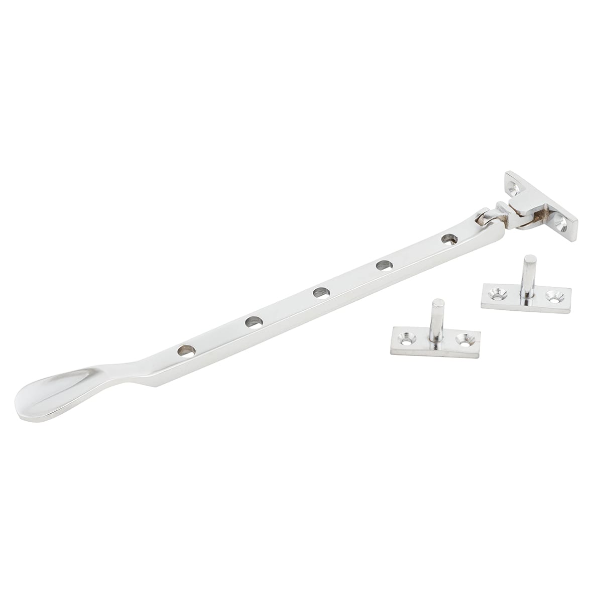 Budget Victorian Casement Window Stay - 10"/250mm Length - Polished Chrome - view 2