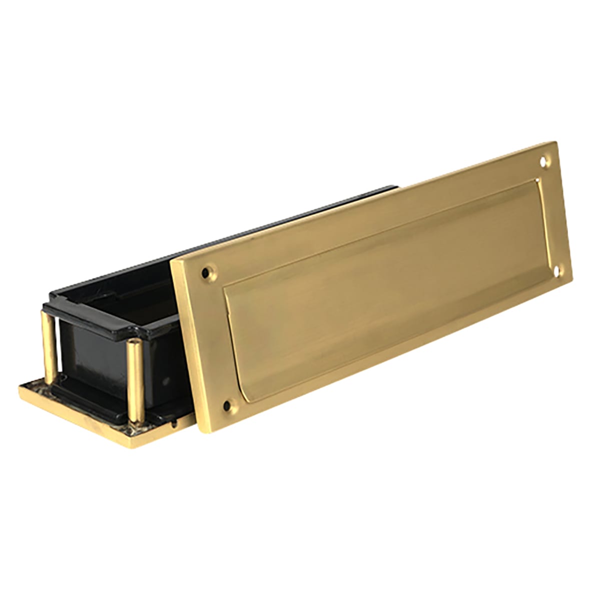 Traditional Letter Plate - 315 x 92mm - Door Thickness 42-72mm - Satin Brass - view 2