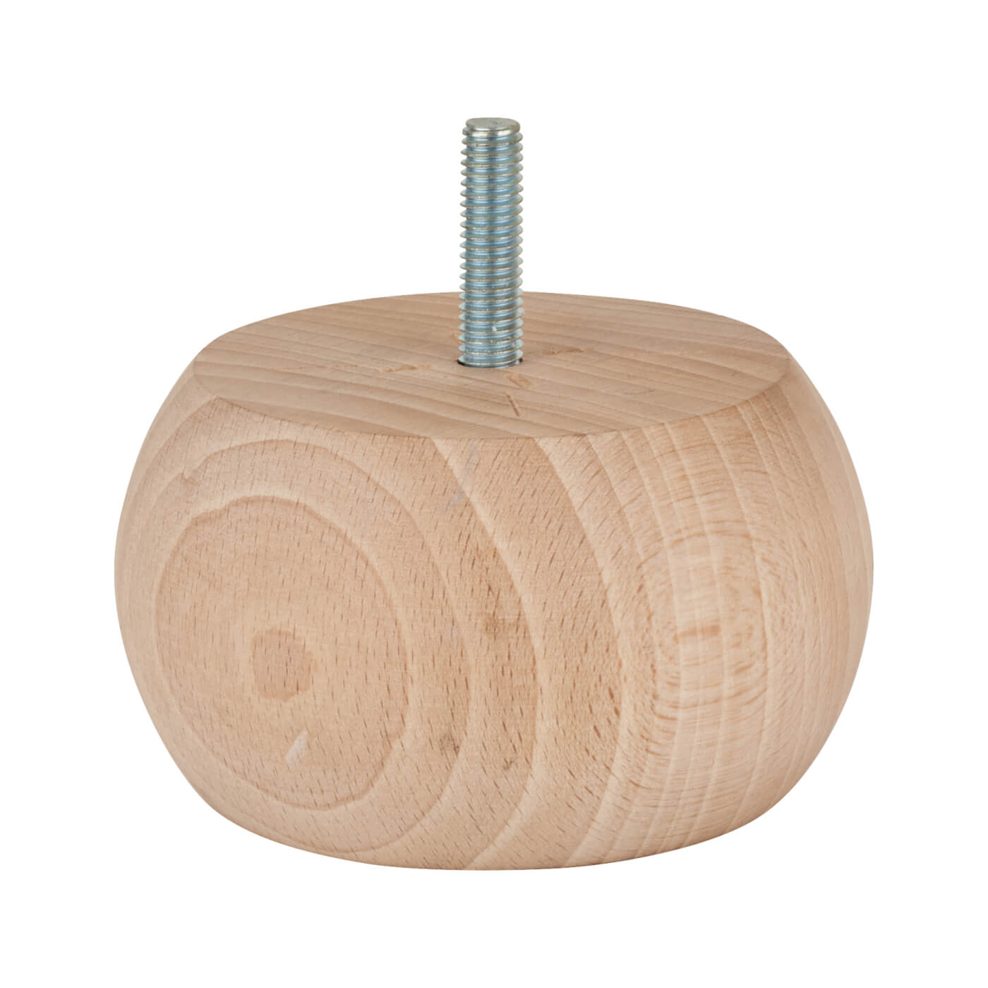 Round Wooden Cabinet Furniture Leg - 90 x 50mm - Raw Beech - view 2