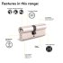 1 Star 6 Pin Kitemarked 100mm Euro Double Cylinder - 50 + 50mm - Pol Nickel - Keyed to Differ - view 3
