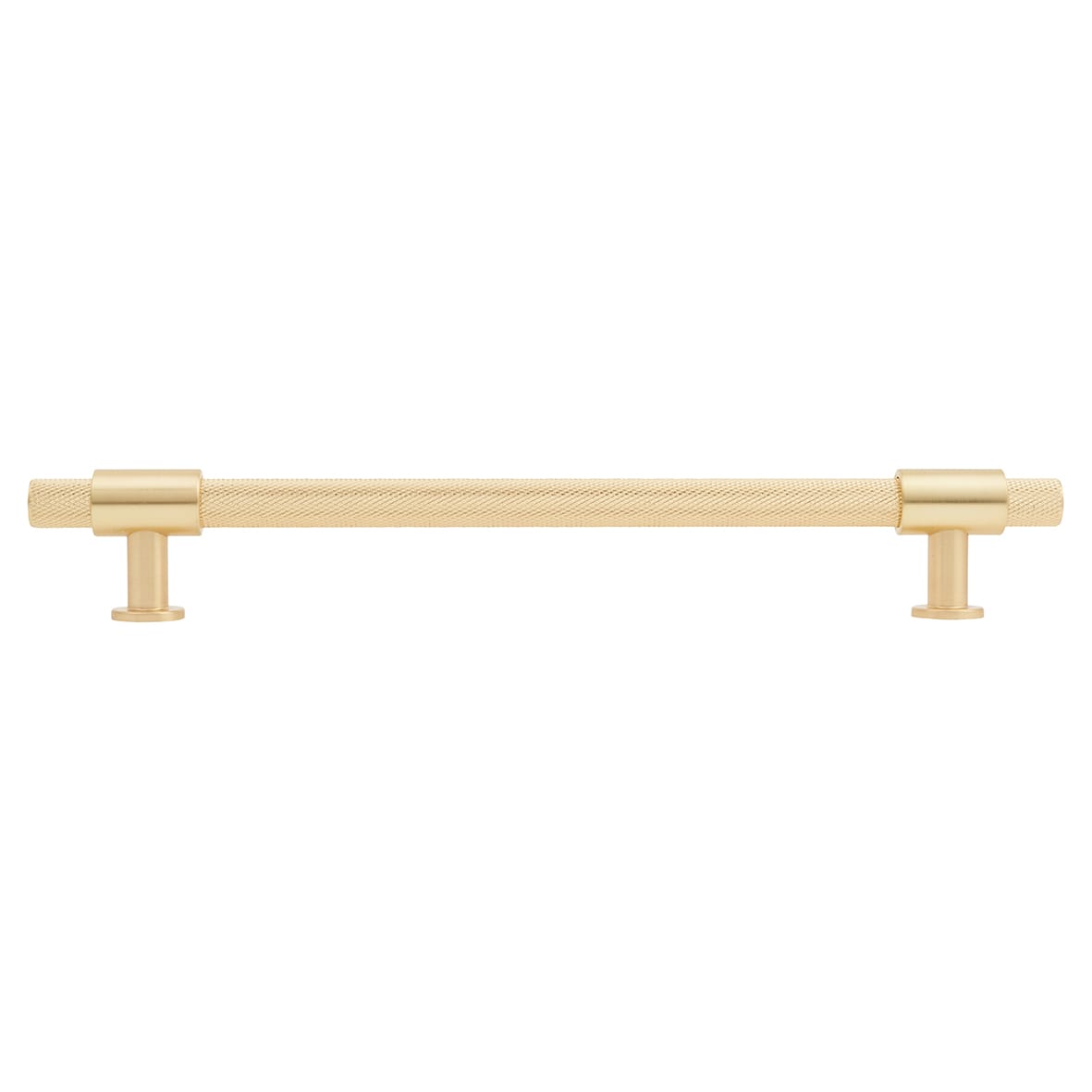 Falmouth 12mm Knurled T-Bar Cabinet Pull Handle - 192mm Centres - Satin Brass - view 2