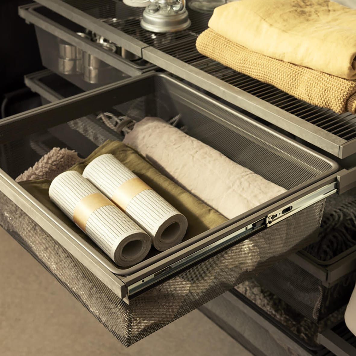 Garage+ Storage Top Track System - Click In Basket for Gliding Frame - 580 x 527 x 82mm - Grey - view 3