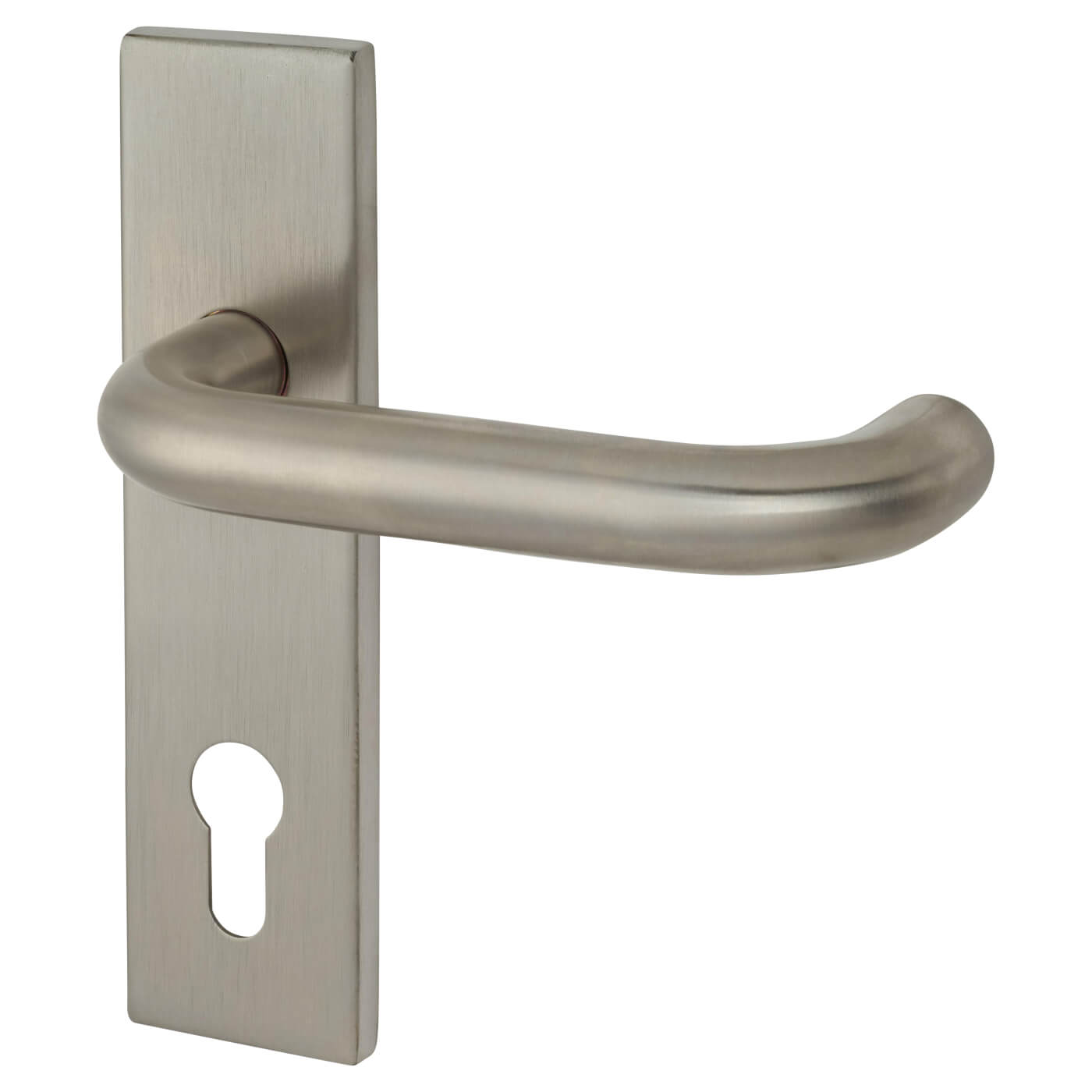 Satin Stainless Steel 19mm Return to Door Euro Lock Door Handles - Square - 72mm c/c - view 2