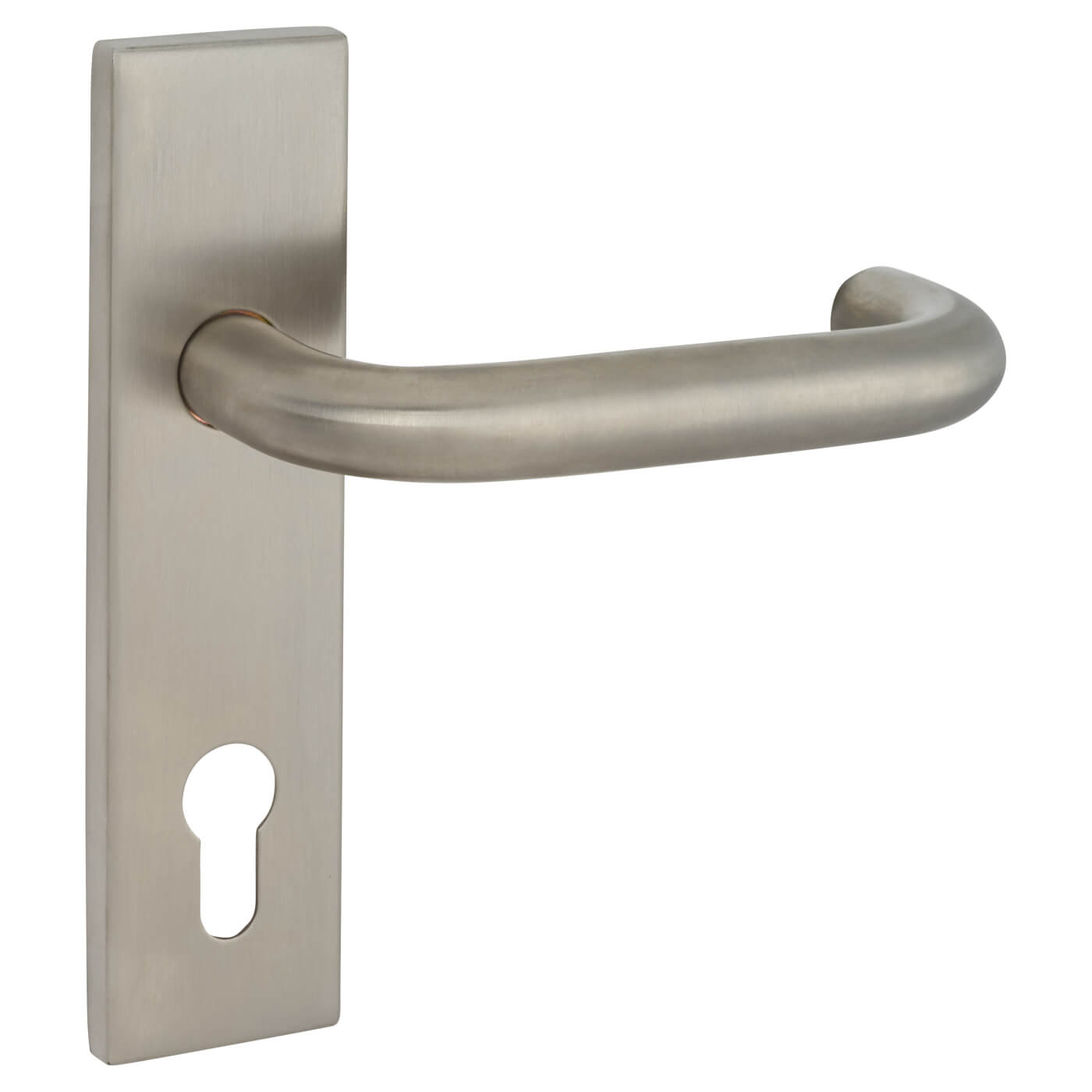 Satin Stainless Steel 19mm Return to Door Euro Lock Door Handles - Square - 72mm c/c - view 3