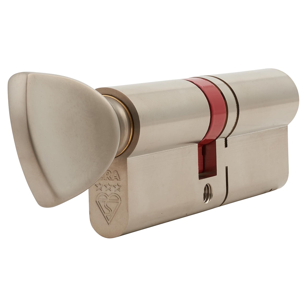 3 Star 6 Pin 90mm Euro Thumbturn Cylinder - 40mm Turn + 50mm - Satin Nickel/ Satin Brass - view 2