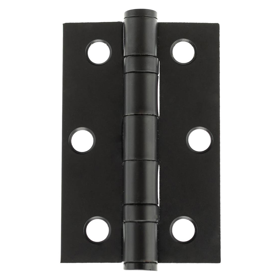 Twin Ball Bearing Hinge - 76 x 49 x 2mm - Matt Black - Pack of 3 - view 2