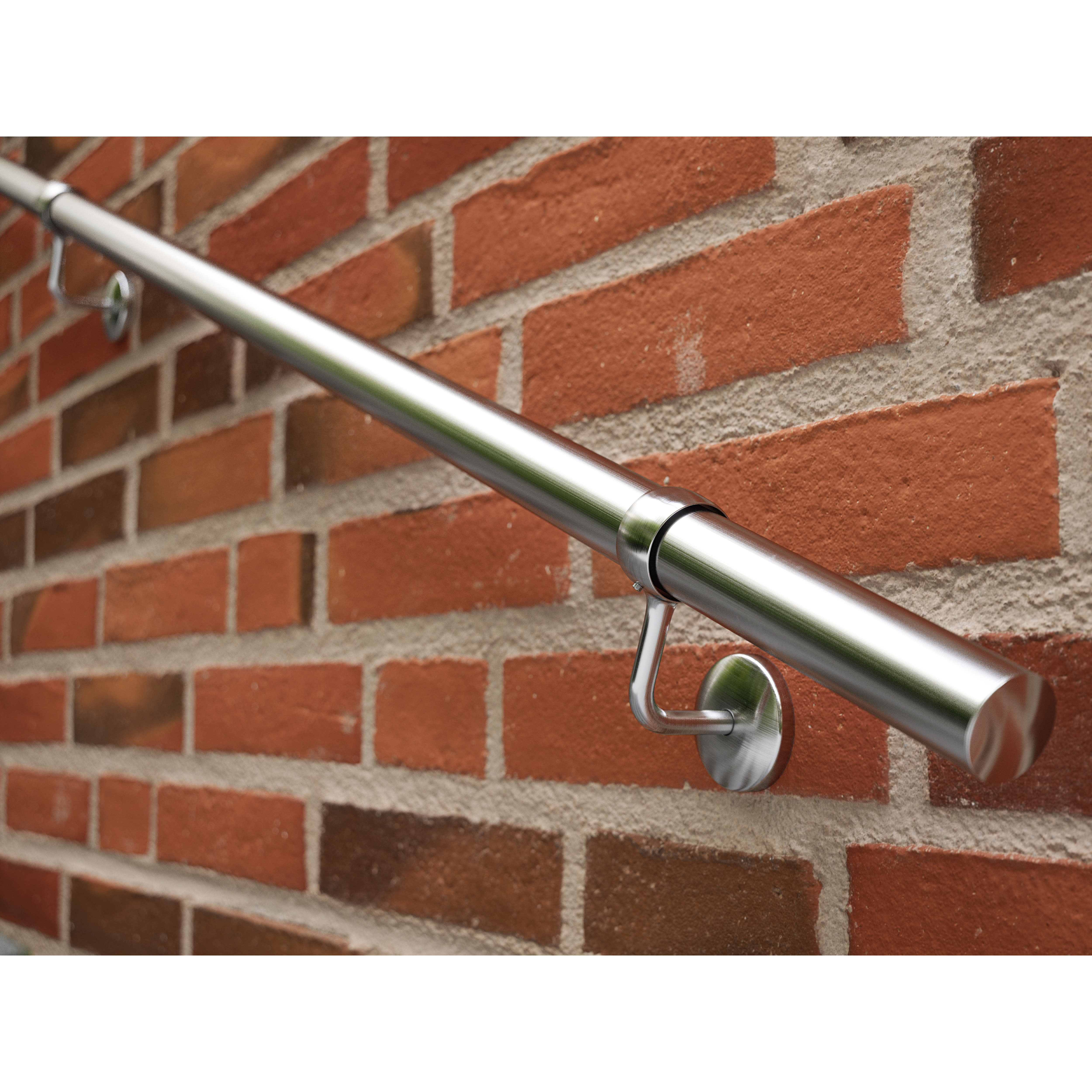40mm Handrail Banister Staircase Rail Support Kit - 3600mm Length - 304 Brushed Stainless - view 2