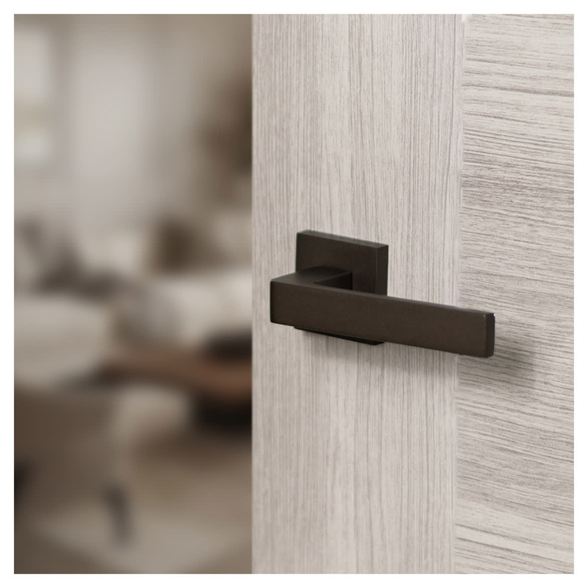 Status Montana Door Handle on Square Rose - Urban Dark Bronze - view 2