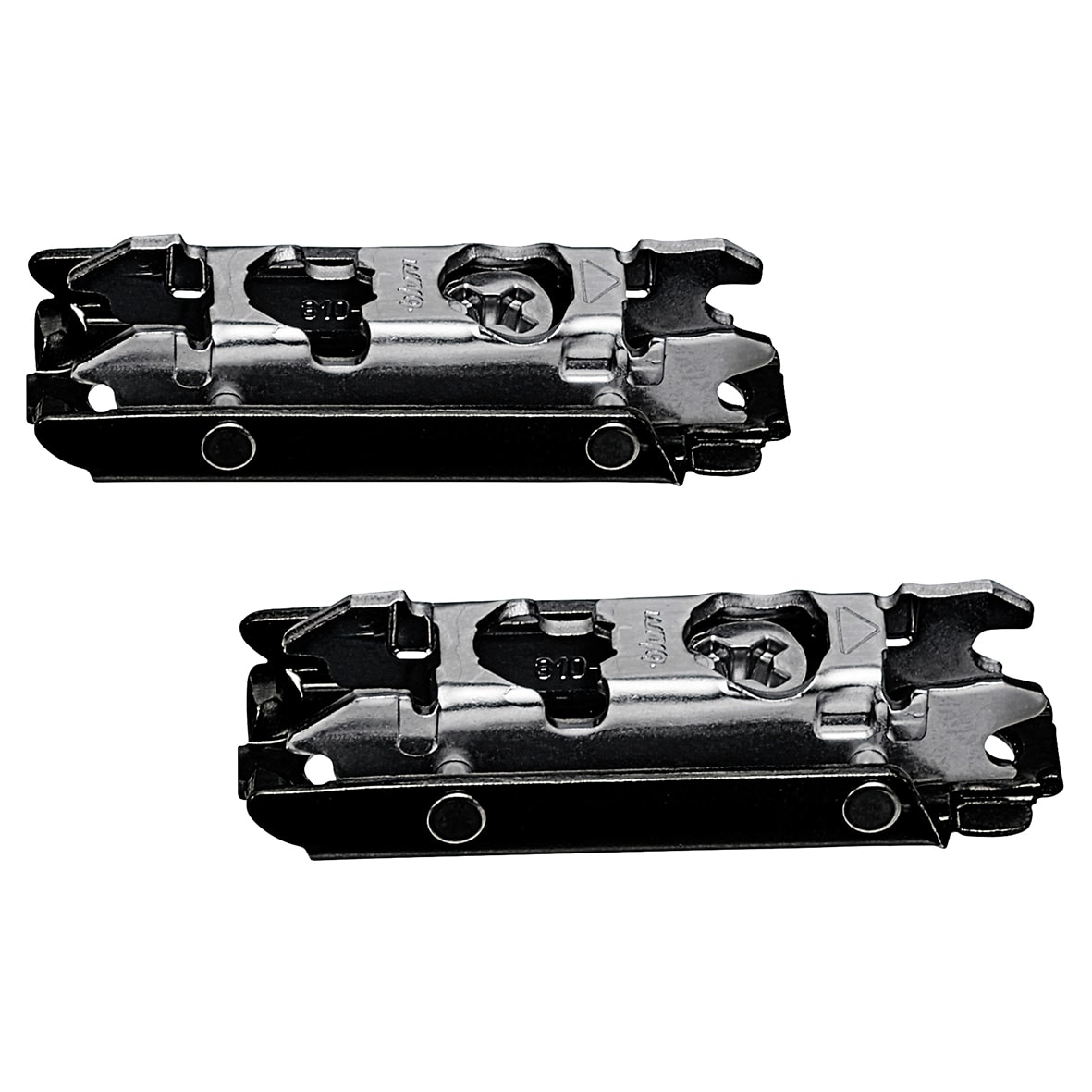 CLIP Straight Cabinet Mounting Plate - Screw On - 3mm Spacing - Steel - Black Onyx - Pair - view 2