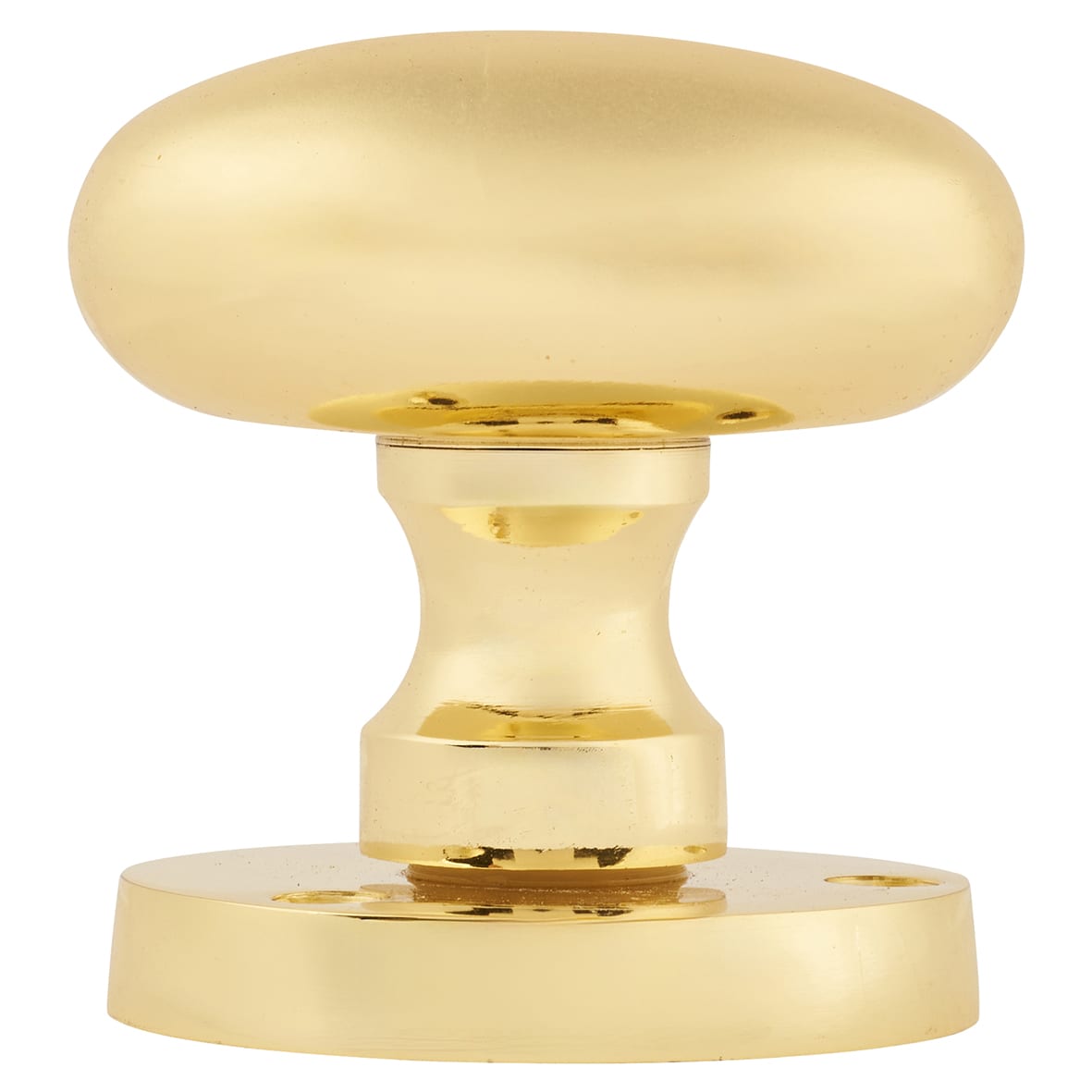 Polished Brass Victorian Oval Mortice Door Knob - 61mm Rose Diameter - view 3