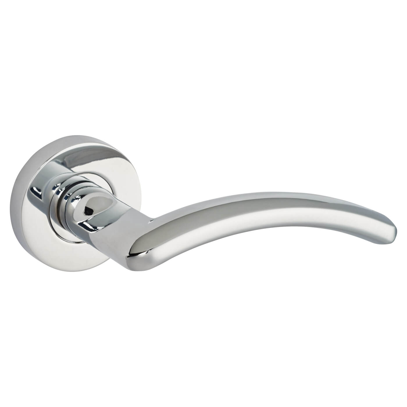 Polished Chrome Door Handles on Round Rose - Viper Range - view 3
