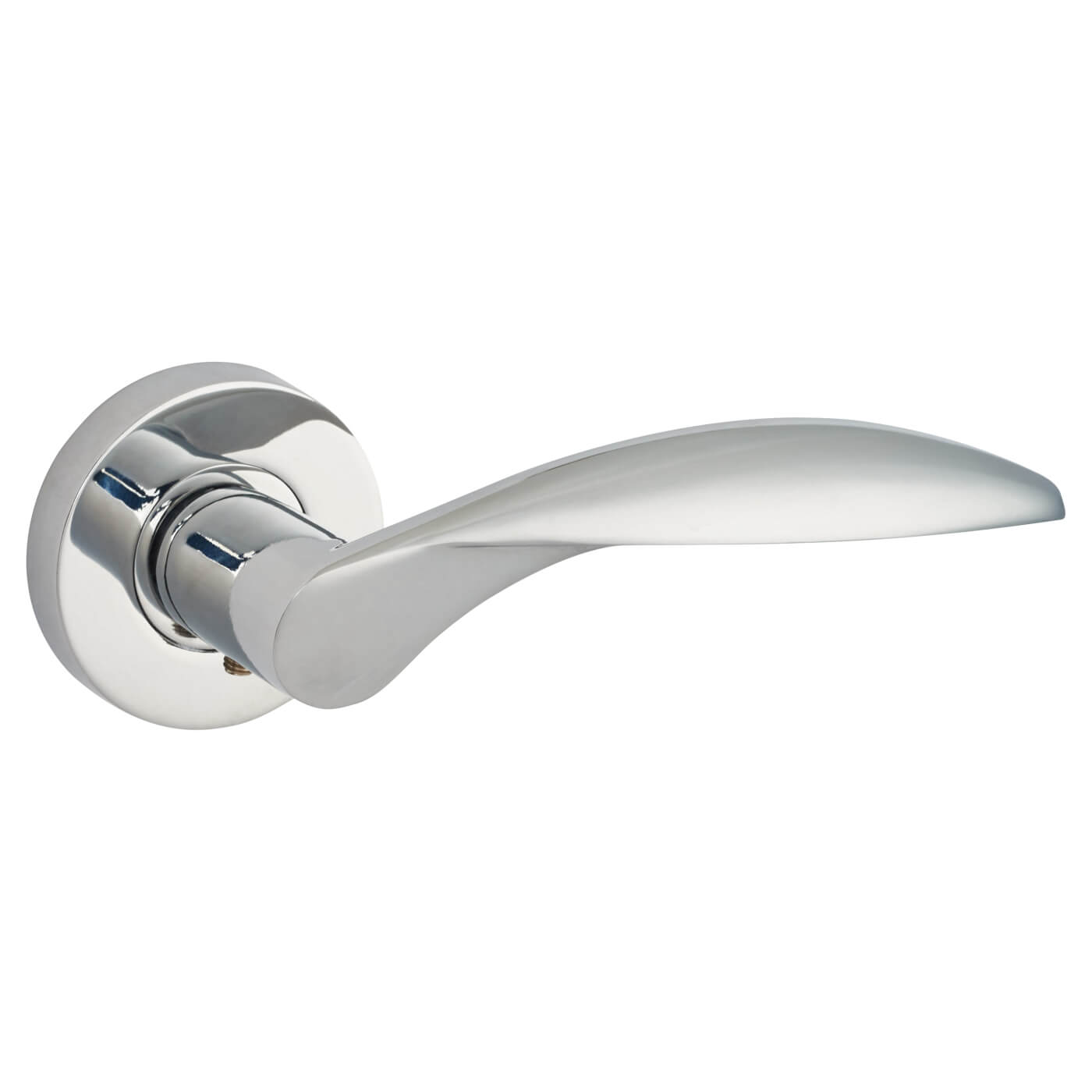 Polished Chrome Door Handles on Round Rose - Cresta Range - view 3