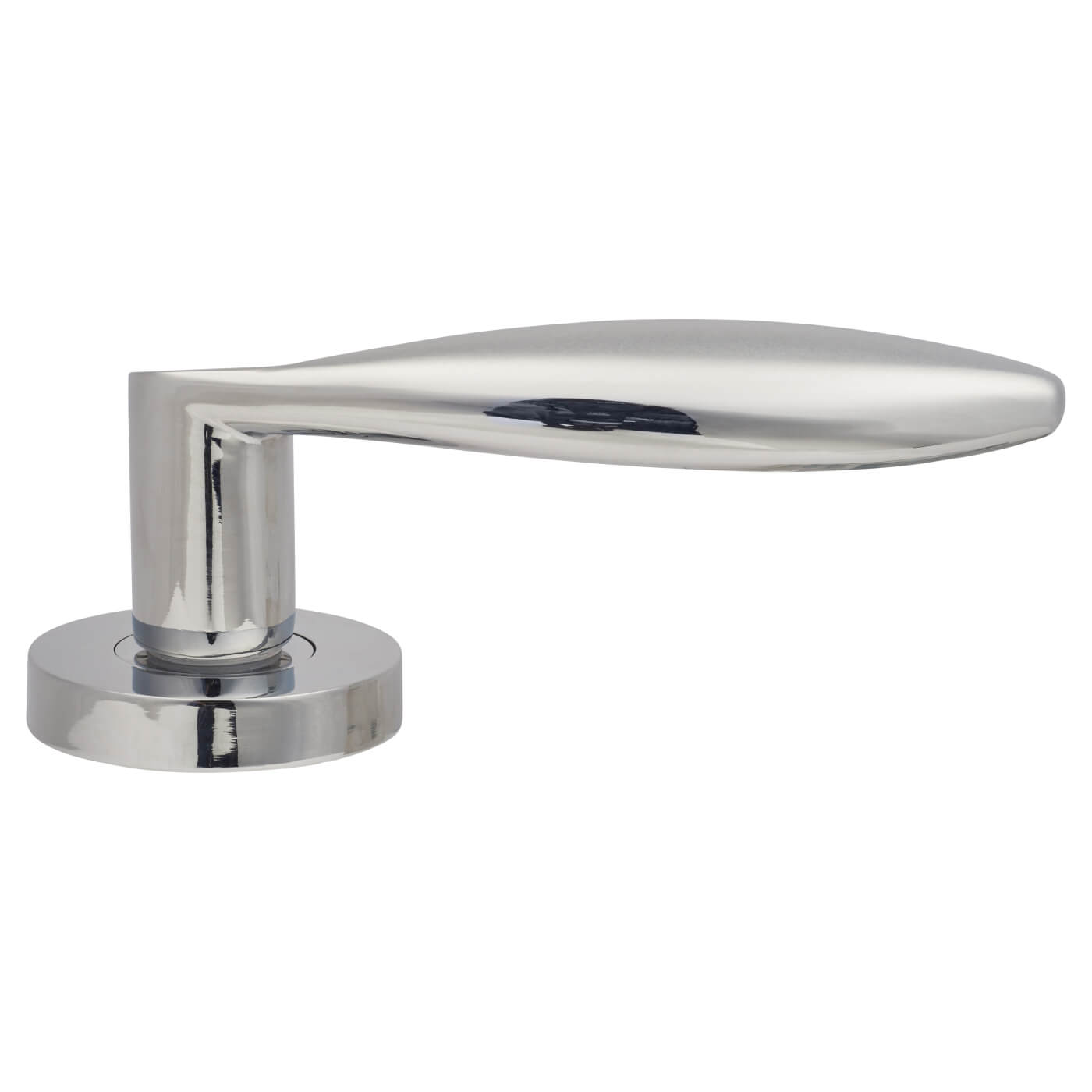 Polished Chrome Door Handles on Round Rose - Cresta Range - view 4