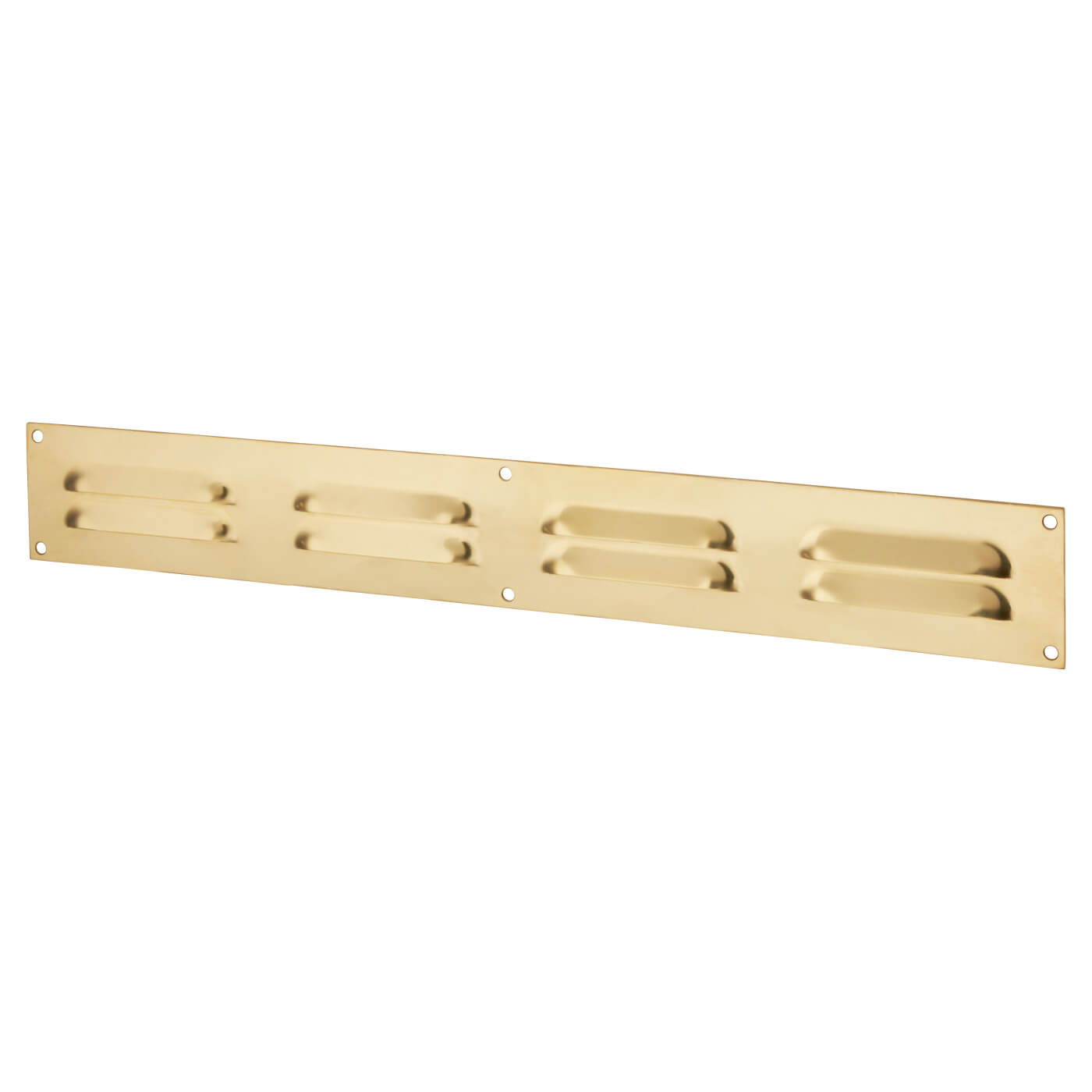 Hooded Louvre Vent - 648 x 62mm - 9000mm² Free Air Flow - Polished Brass - view 2