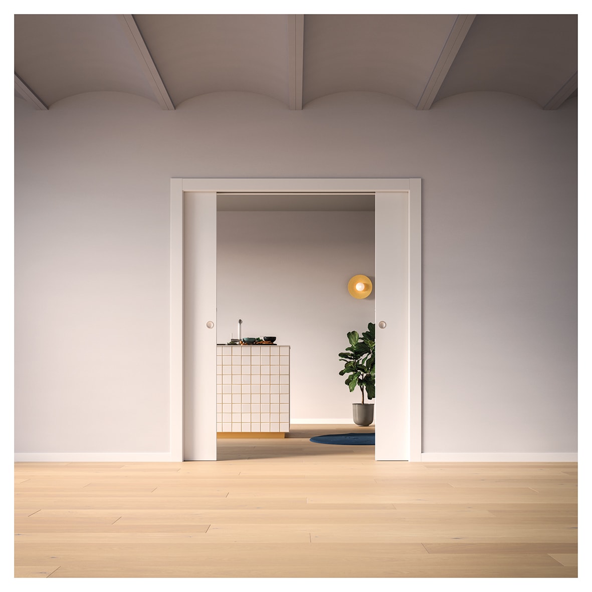 Double Fire Pocket Door Kit - - 120mm Finished Wall Thickness - 686 x 1981mm Door Size - view 6