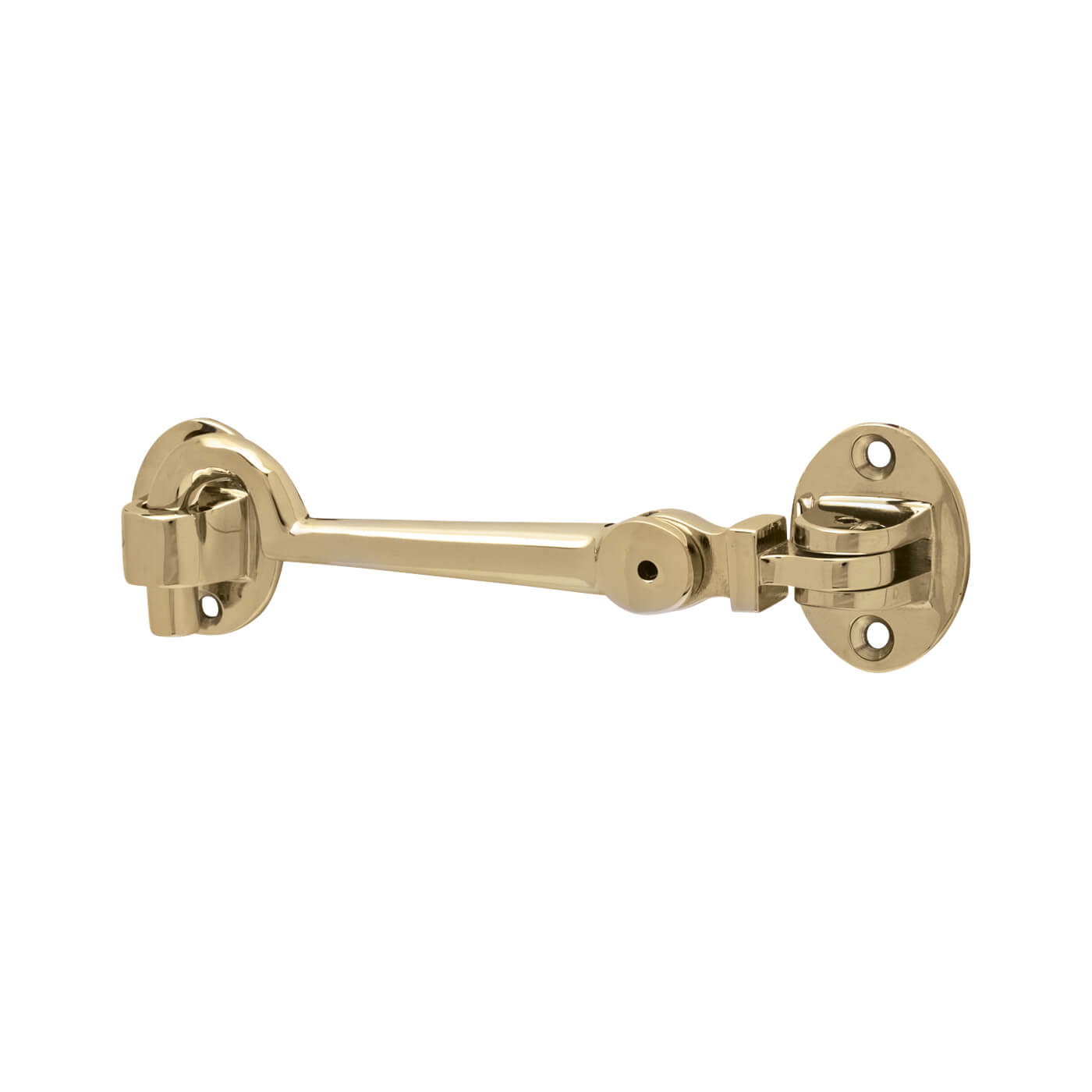 Heavy Duty Cabin Hook & Eye - 100mm Length - Polished Brass - view 2