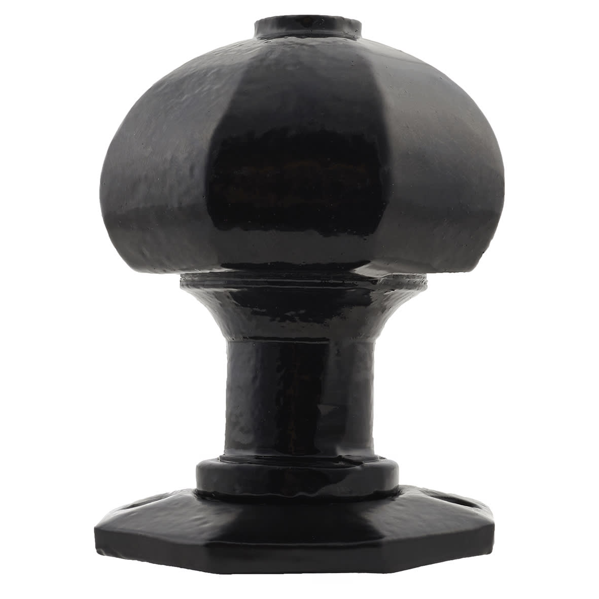Antique Black Iron Octagonal Mortice/Rim Door Knob with Escutcheon - 59mm Rose Diameter - view 2