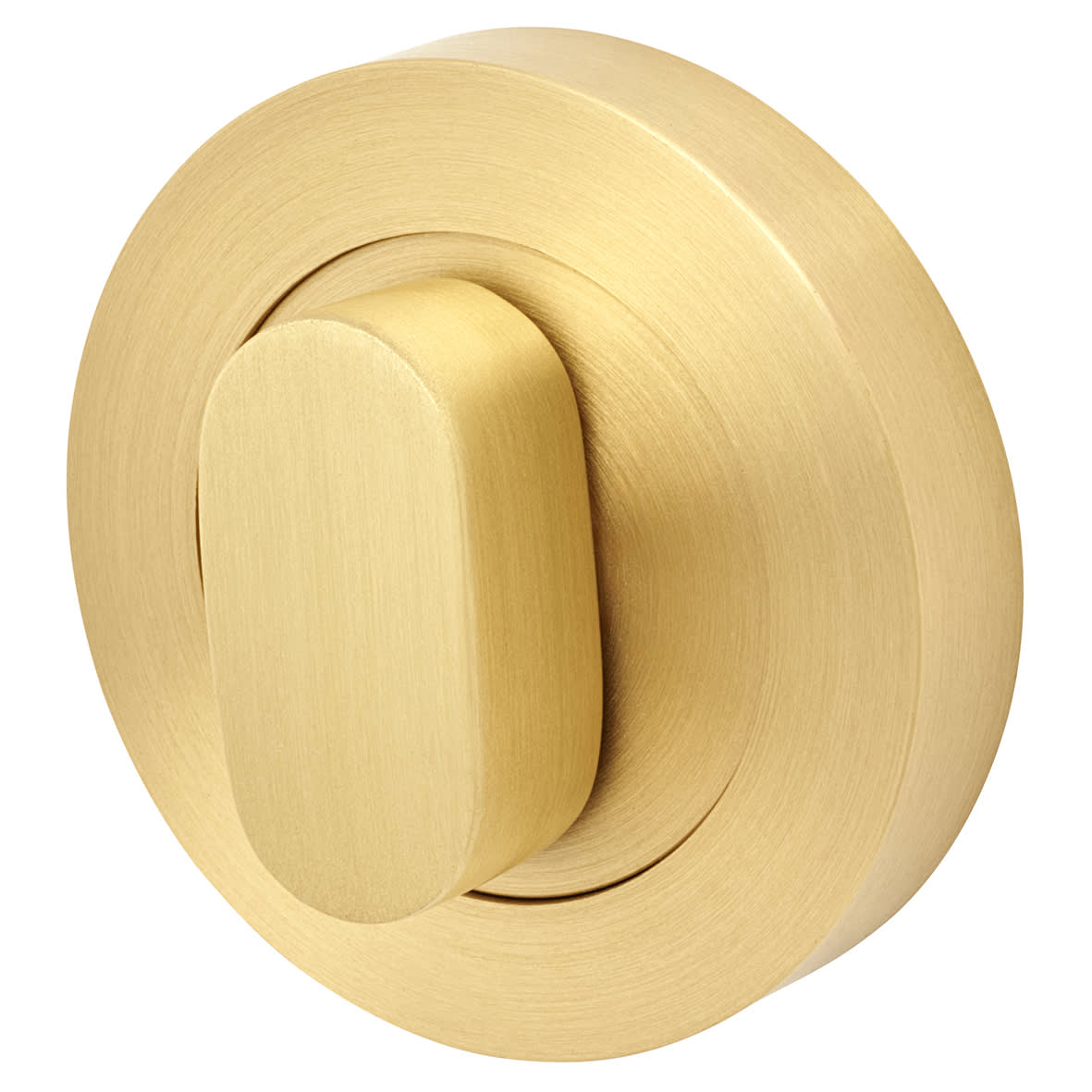 Oval Bathroom Turn & Release - 52mm Diameter - Satin Brass - view 2