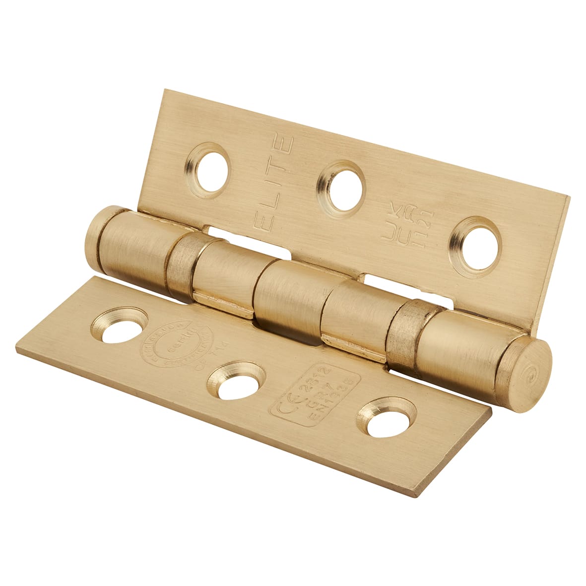 Twin Ball Bearing Grade 7 Butt Fire Door Hinge - 76 x 50 x 2mm - Satin Brass - Pair - view 2