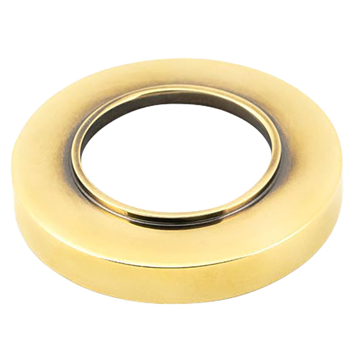 Aged Brass Door Handles on Round Screw On Rose - Newbury Range - view 2