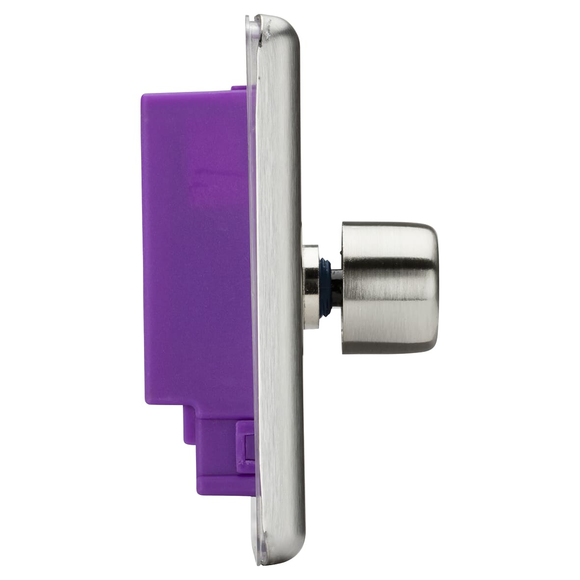 5-150W 3 Gang 2 Way Push On/Off Rotary Rounded Intelligent LED Dimmer - Brushed Chrome - view 3