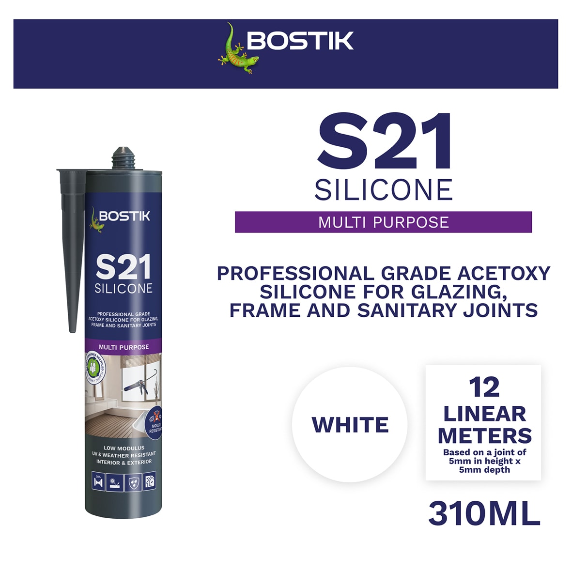S21 General Purpose Sealant - 310ml - White - view 2