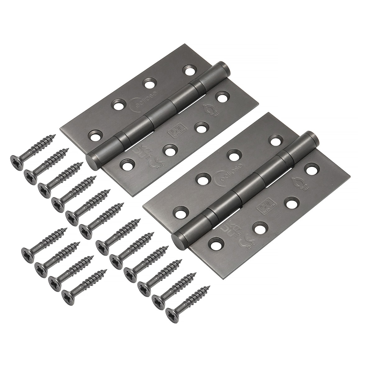 Ball Bearing Grade 7 Butt Fire Door Hinge - 102 x 67 x 2mm - Dark Bronze - Pair - view 2