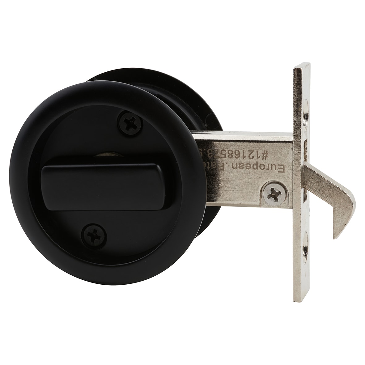 Round Flush Privacy Set with Bolt - Matt Black - view 5