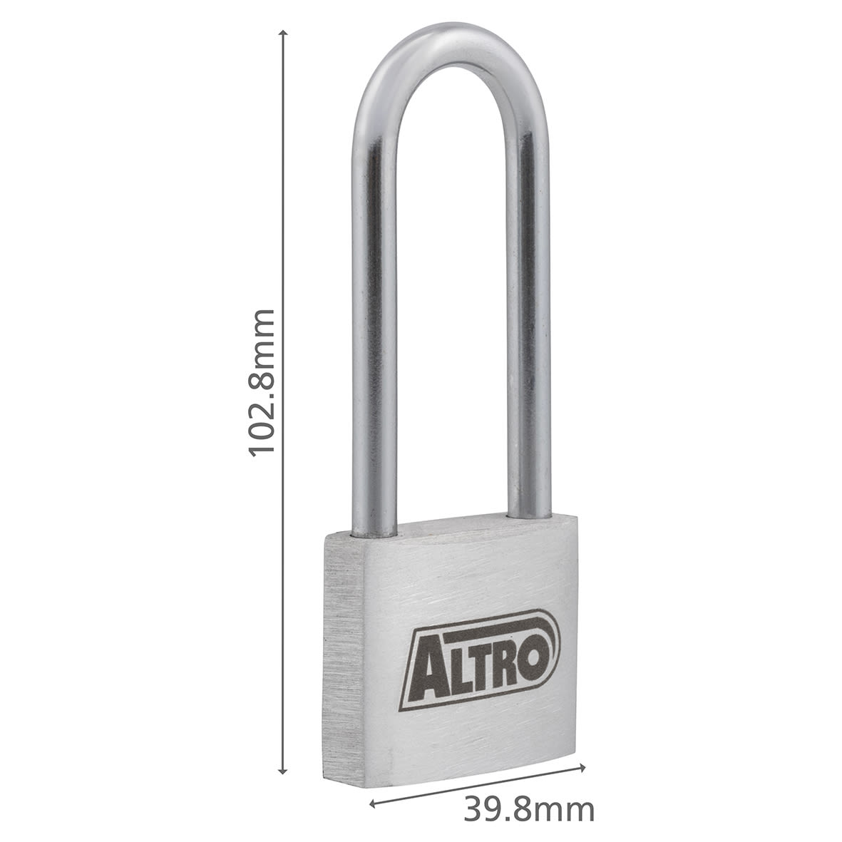 Aluminium Long Shackle Padlock - 40mm Body - 65 x 22mm Shackle - Keyed to Differ - view 6