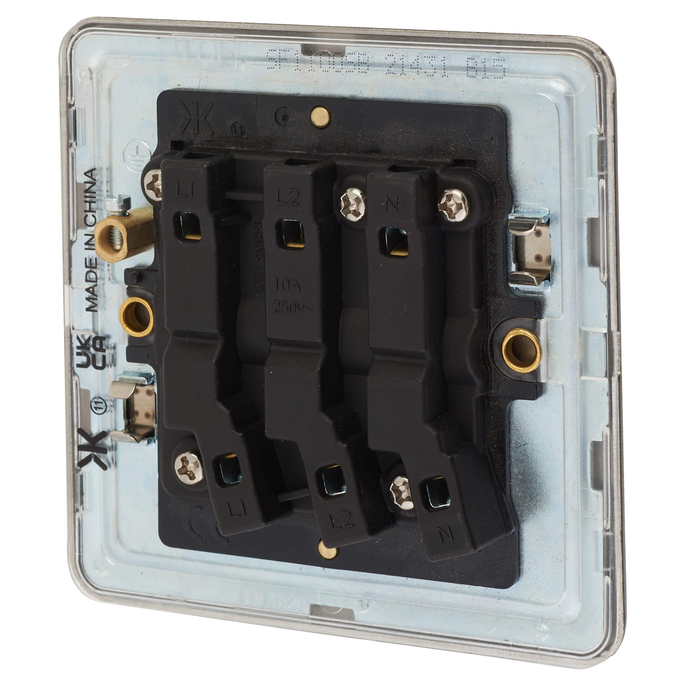 10AX 1 Gang Triple Pole Fan Isolator Switch - Smoked Bronze - view 3