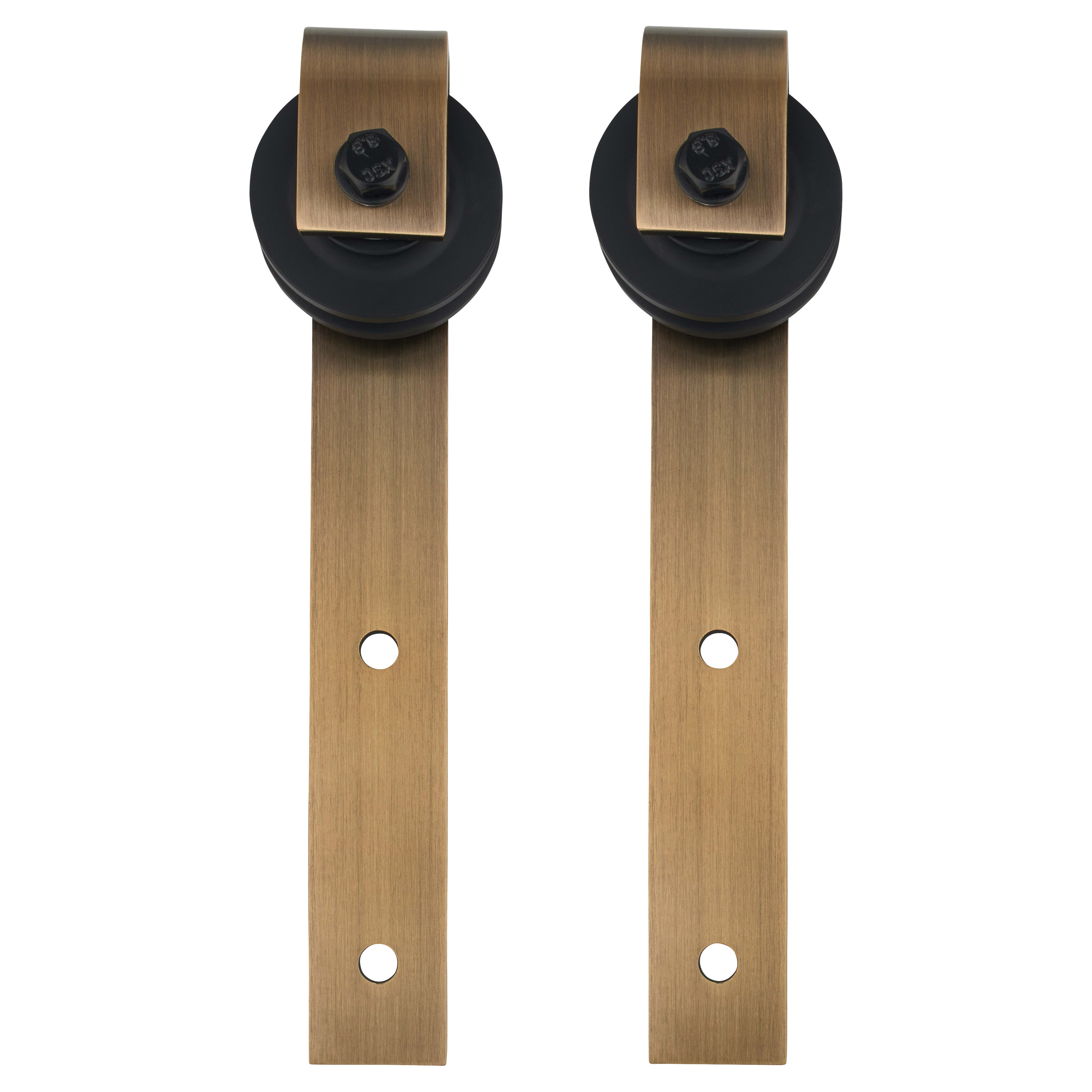 Barn Strap Soft Open/Close Sliding Door Gear - 2000mm Track - 40-60kg Max Door - Antique Brass - view 5