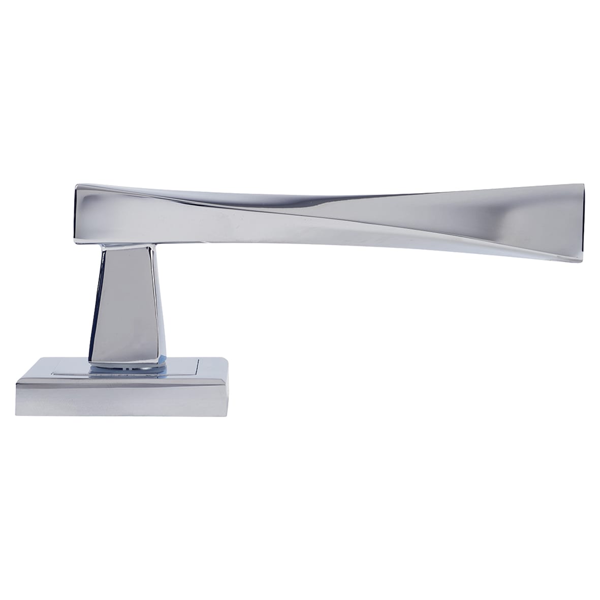 Polished Chrome Twist Door Handles on Square Rose - Spirit Range - view 7