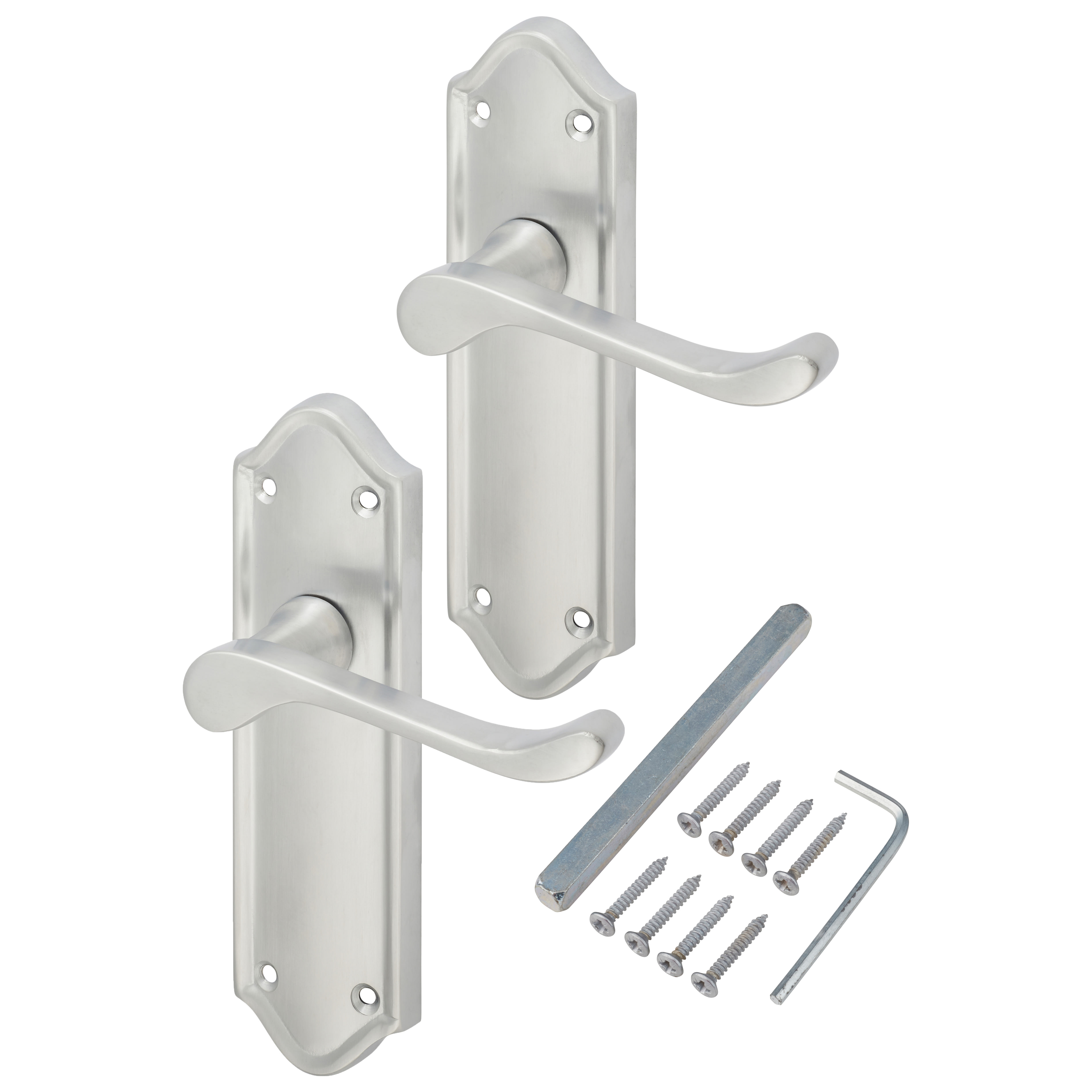 Satin Chrome Scroll Latch Door Handles - Ashmead Range - 168 x 46mm - view 3