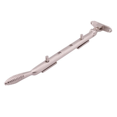 Cast Reeded Casement Window Stay - 10"/250mm Length - Satin Nickel - view 2