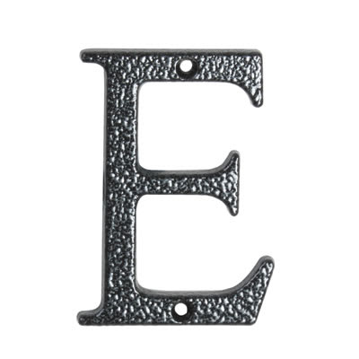 76mm Screw Fix Door Letter - E - Antique Black Iron - view 2
