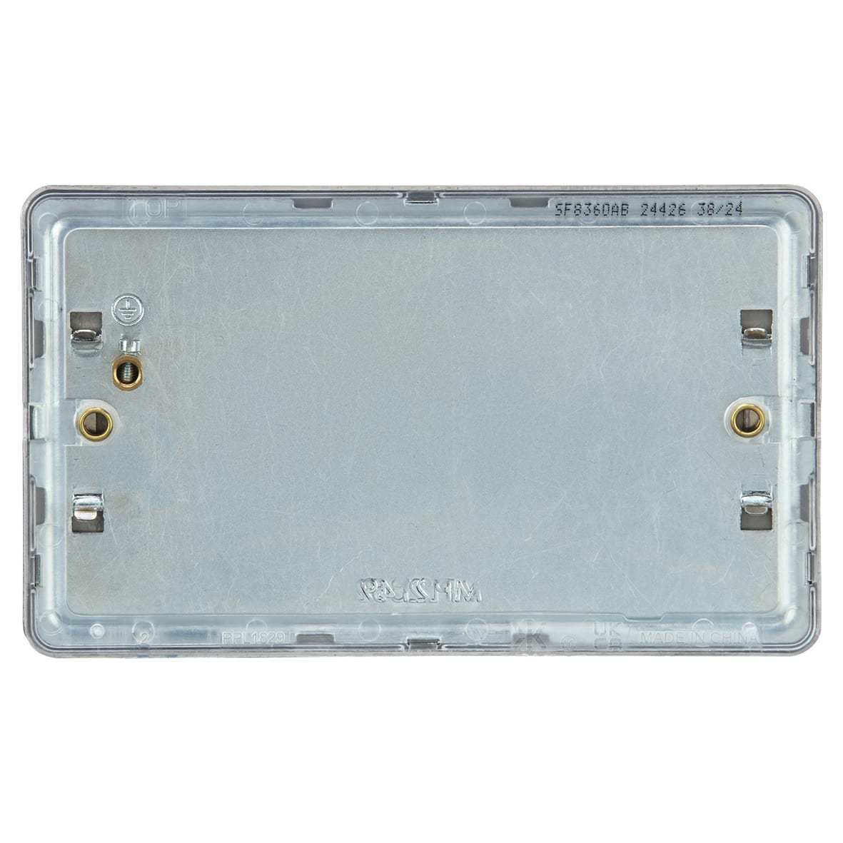 2 Gang Screwless Flat Plate Blank Plate - Antique Brass - view 3
