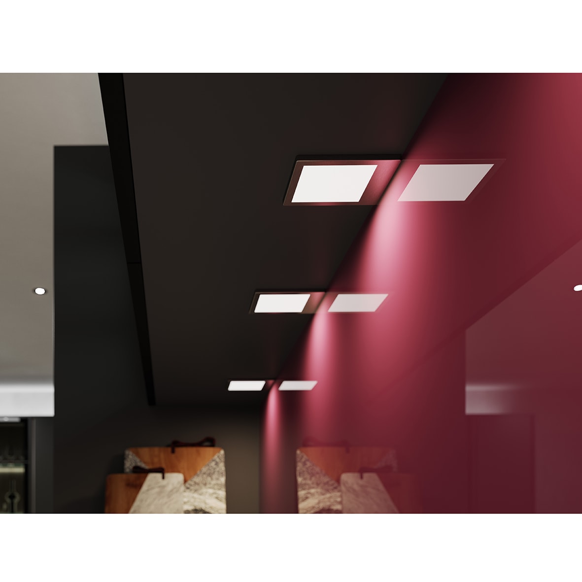 Horizon 3.6W LED Square Cabinet Downlight - 3000K/4000K/5000K CCT - Stainless Steel - view 2