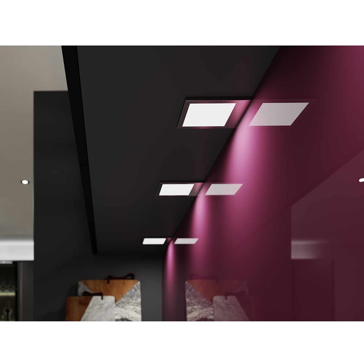Horizon 3.6W LED Square Cabinet Downlight - 3000K/4000K/5000K CCT - Stainless Steel - view 3